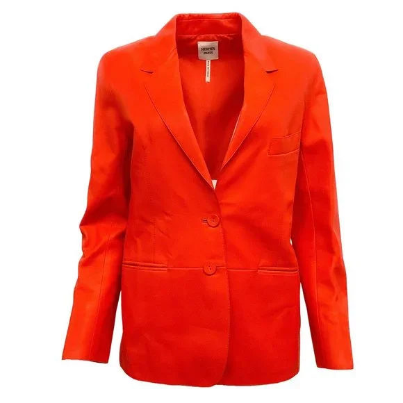 Hermès Orange Leather 2 Button Blazer - Picture 1 of 5